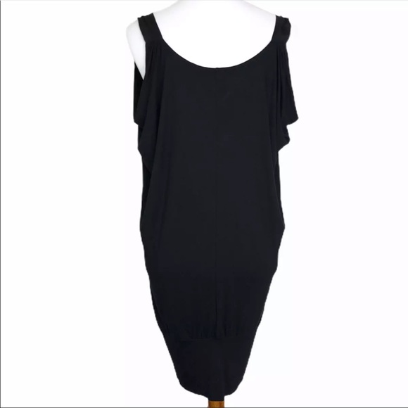 Y2K EXPRESS Cold Shoulder Dress Black Sequins NWT Sz M - Picture 2 of 12